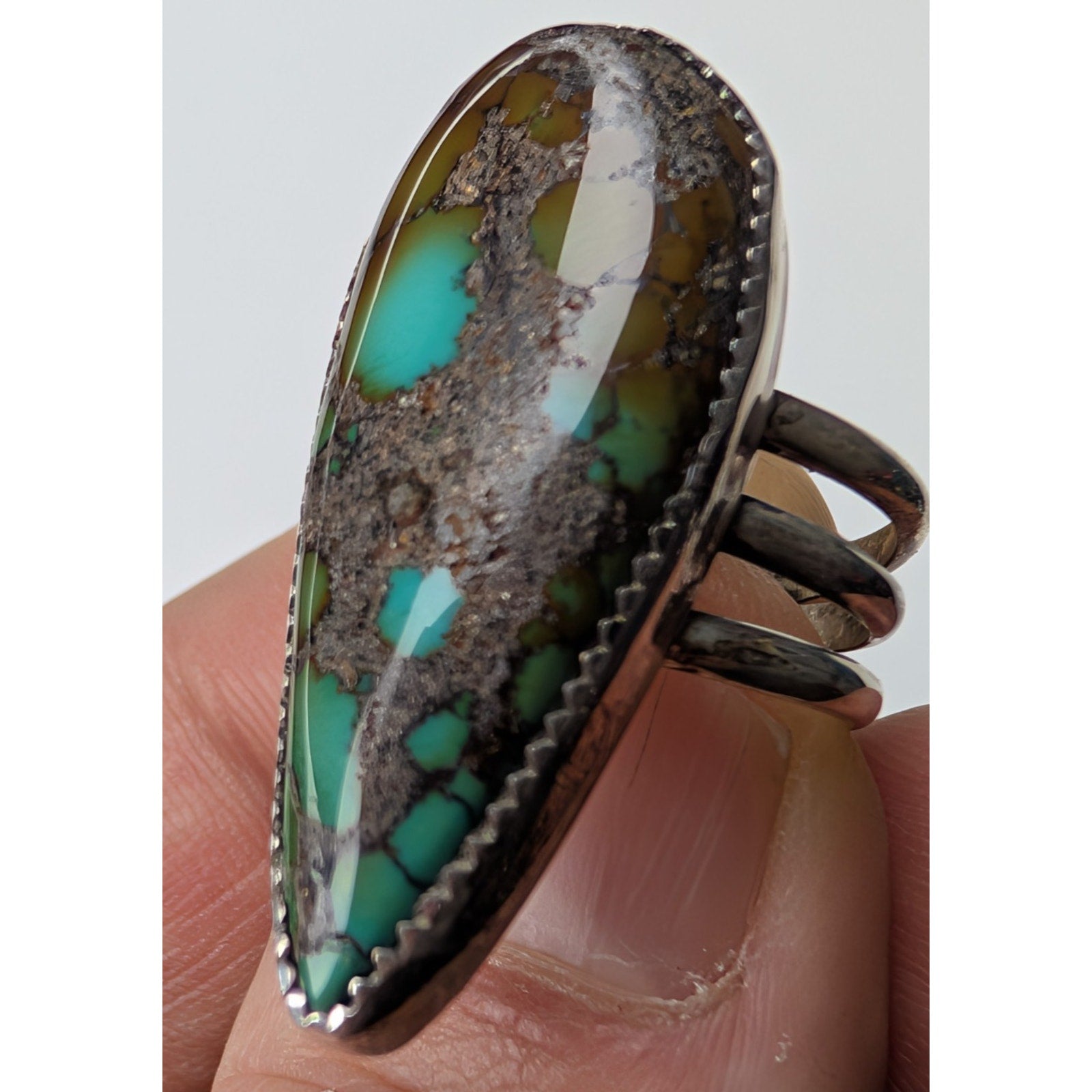 Royston Turquoise Sterling Silver 925 Native Ring Size 7 by Ruben Castillo