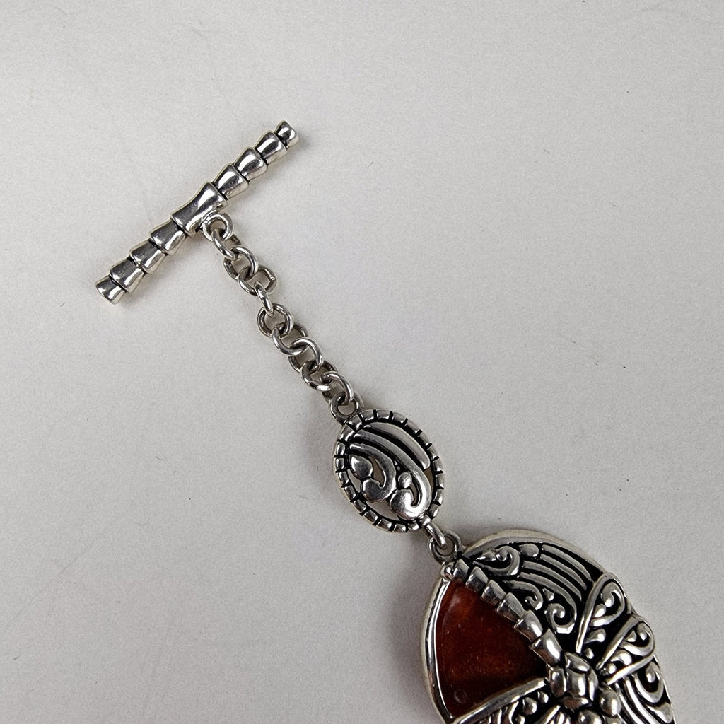 Orange Firefly Bracelet Sterling Silver 925 Adjustable 7" to 8"