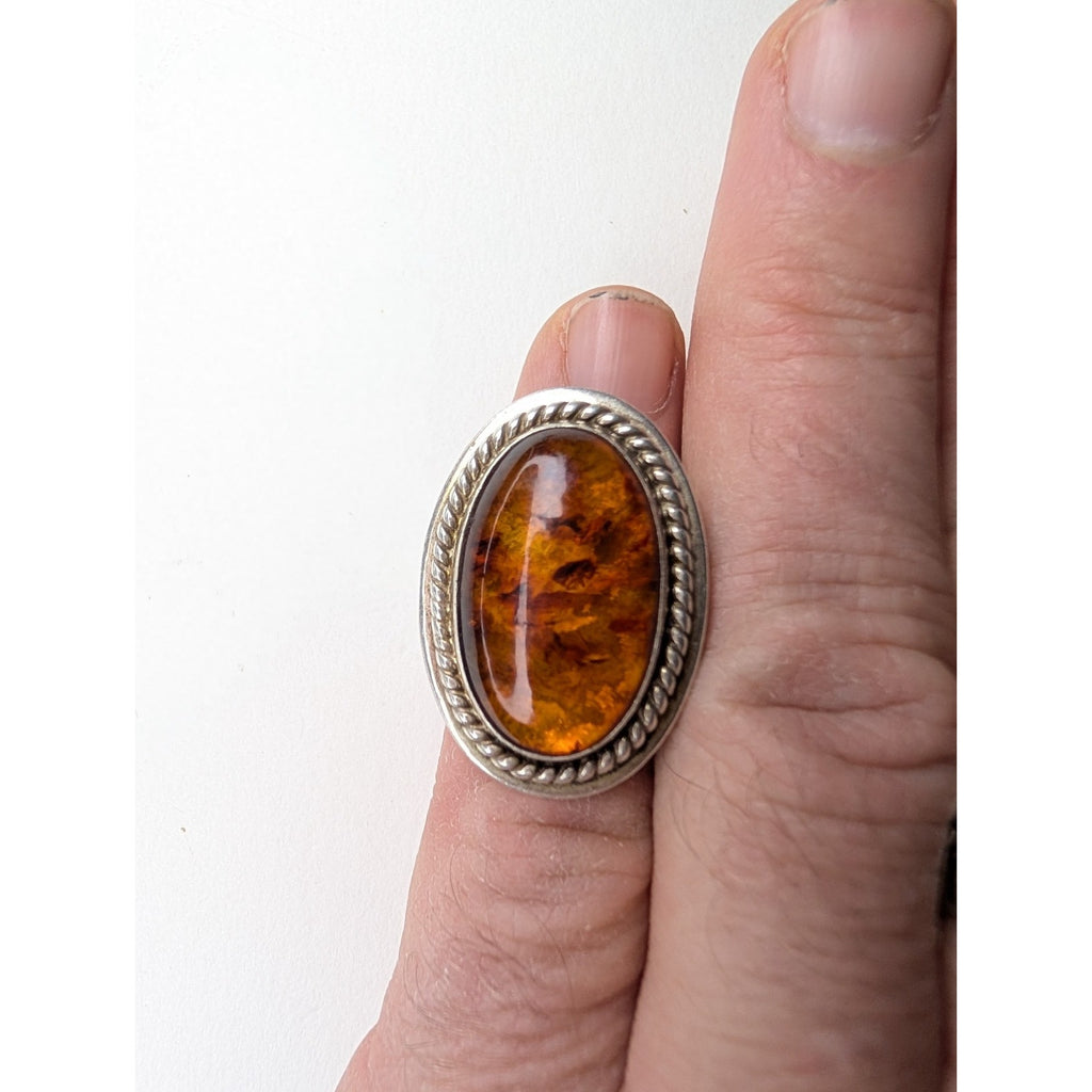 Jay King Baltic Amber Sterling Silver 925 Ring Size 5 3/4