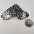 Brutalist Pendant Sterling Silver 925 Vintage Textured Modernist 43g