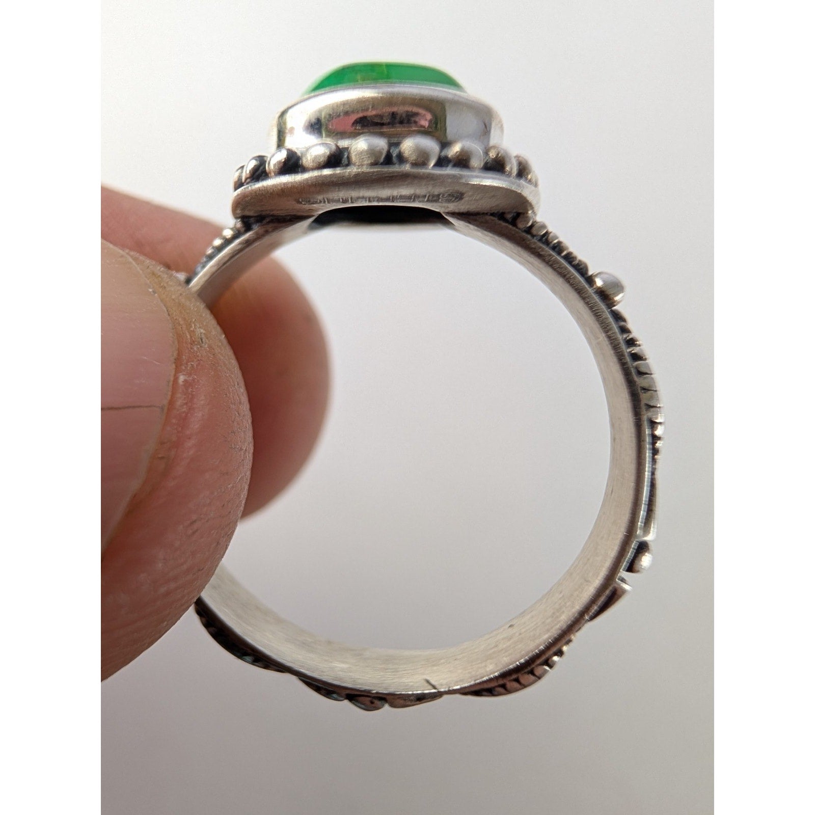 Southwestern Green Mohave Turquoise Sterling Silver 925 Ring Size 10