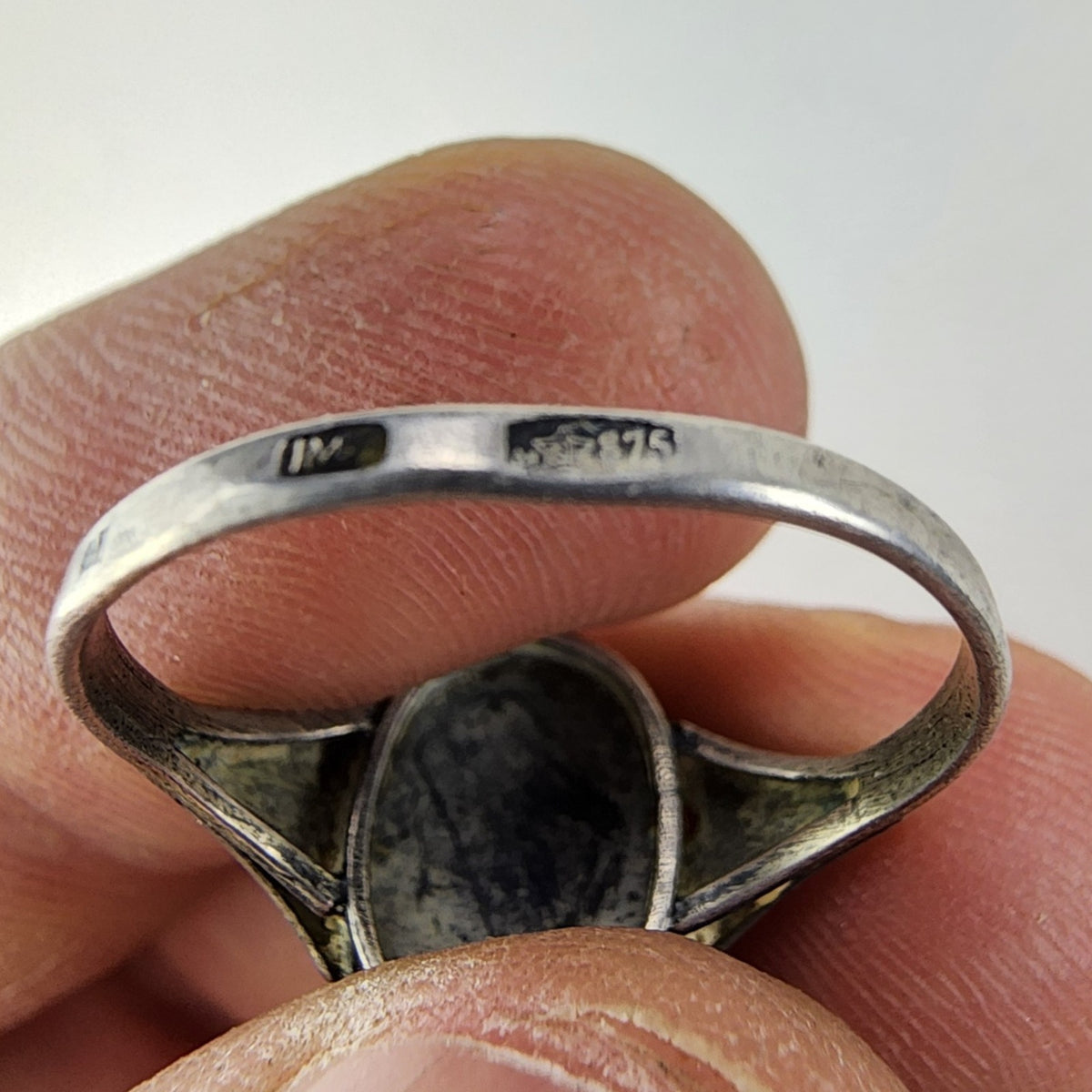 Black Onyx Russian Ring Size 8 Sterling Silver 875 Vintage