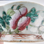 19th C Chinese Famille Rose Scalloped Turquoise 8" Porcelain Bowl Qing Dynasty