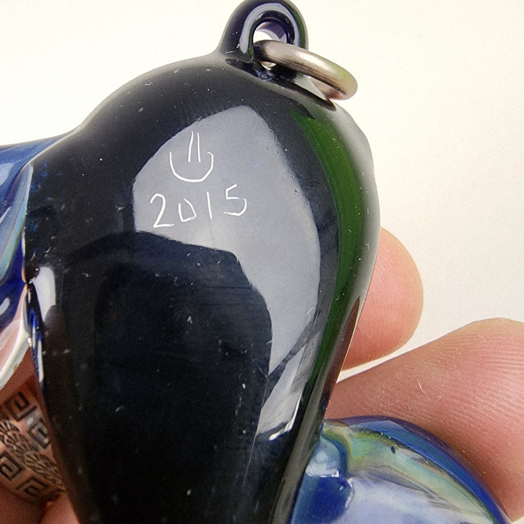 Brent Graber Dichroic Glass Goldfish Koi Fish Pendant 2015 Mr Smiley Boro