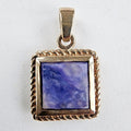 Purple Siberian Charoite Twisted Wire Pendant Sterling Silver 925