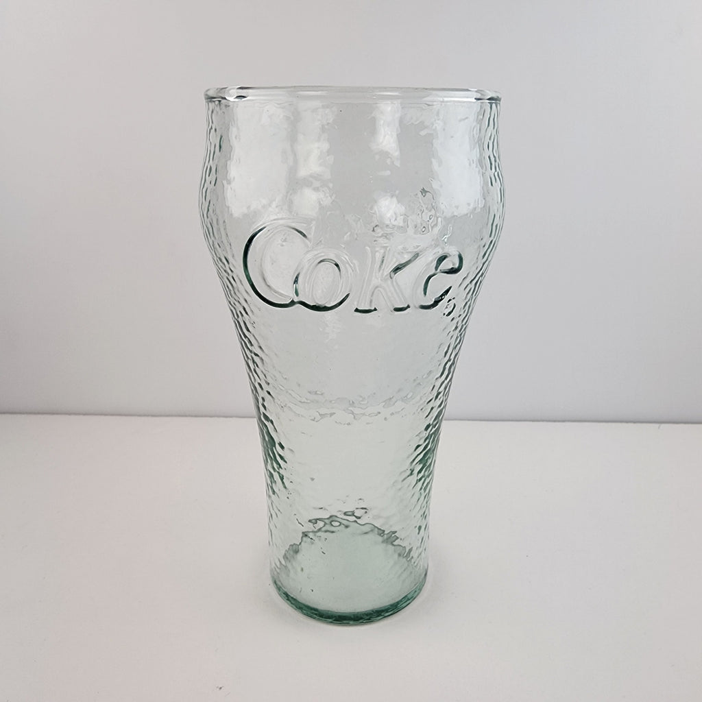 6" Tall Coca Cola Frosted Promo Glass Tumbler Light Green Vintage