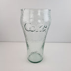 6" Tall Coca Cola Frosted Promo Glass Tumbler Light Green Vintage