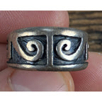 Vintage Hand Carved Tribal Band Sterling Silver 925 Ring Size 7 3/4