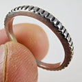 Notched Band Textured Ring Size 6 Sterling Silver 925 Vintage