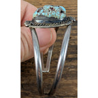 Old Pawn Native TURQUOISE Stamped Sterling Silver 925 Cuff