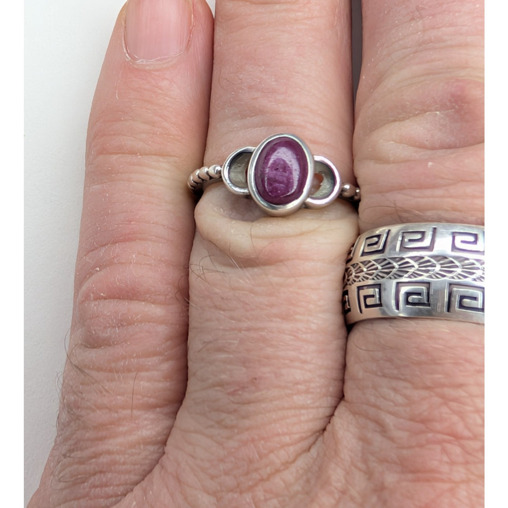 Purple Mohave Turquoise Sterling Silver 925 Ring 8 3/4