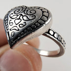 Retired Brighton Ophelia French Quarter Heart Ring Size 7.5 Sterling Silver 925