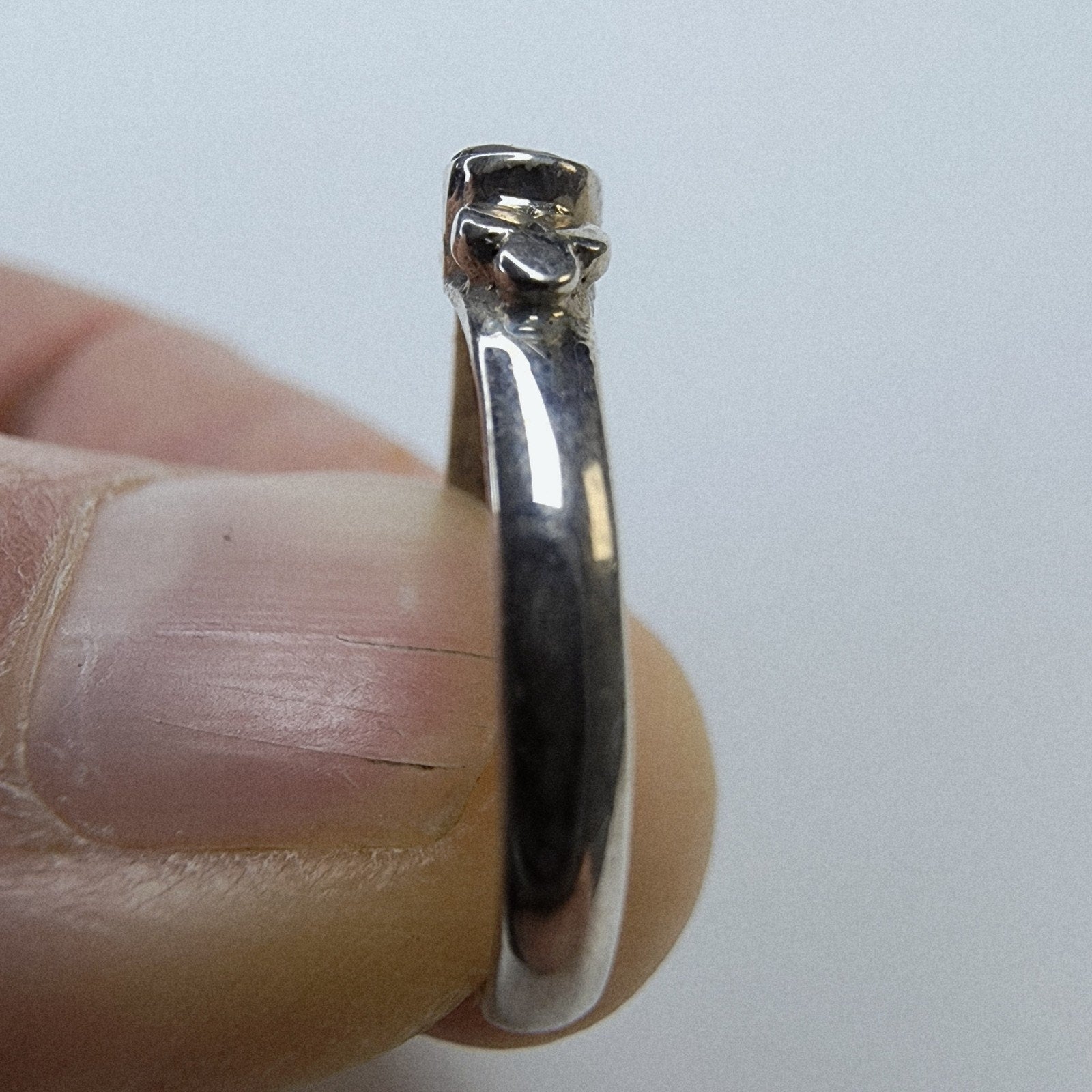 Root Beer Solitaire Sterling Silver 925 Ring - Size 7 1/2