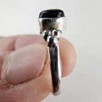 Vintage Black Onyx Beaded Ring Size 6 1/4 in Sterling Silver 925