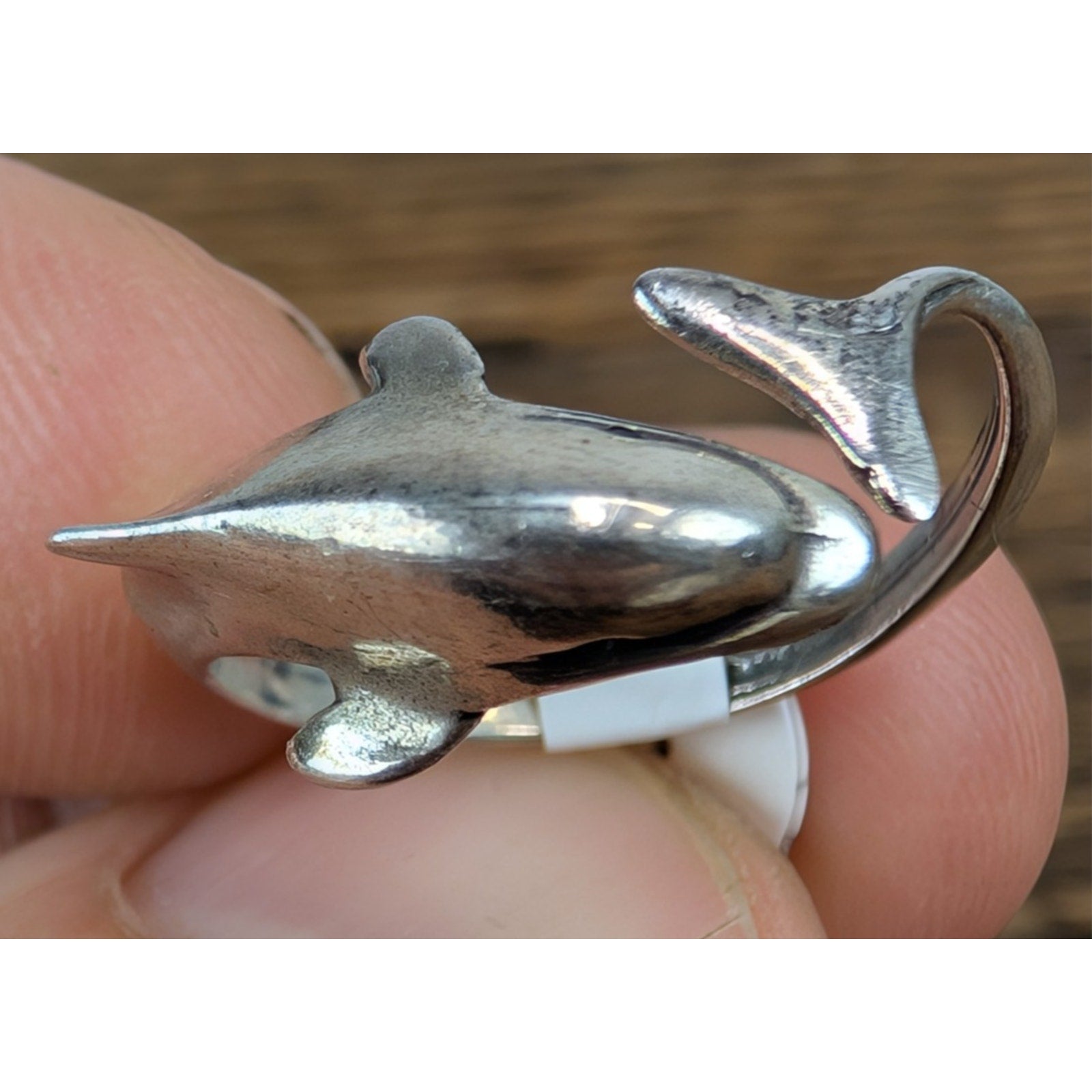 Vintage Dolphin Bypass Sterling Silver 925 Ring Size 6 3/4