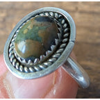 Rainforest Rhyolite Sterling Silver 925 Ring Size 6 1/2 by Joel Gray Native