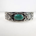 6 1/2" Fred Harvey Era Eagle Turquoise Sterling Silver 925 Cuff Bracelet Native