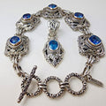 Designer Topaz Pendant and Bracelet Set by Sarda Sterling Silver 925 Vintage