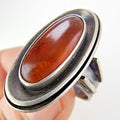 Baltic Amber Modernist Shadowbox Russian Ring Size 8 Sterling Silver 835 Vintage