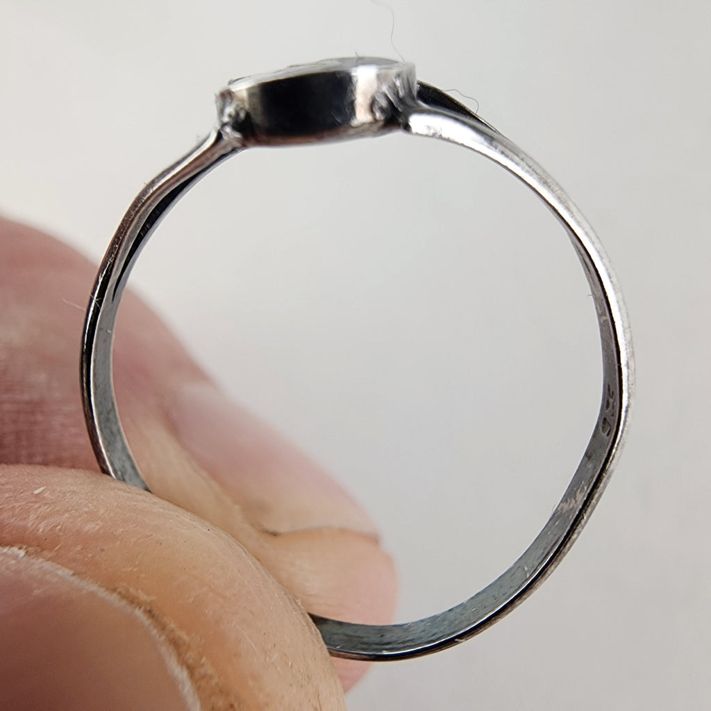 Vintage Yin Yang Enamel Ring Size 6 1/2 in Sterling Silver 925