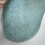 Seafoam Green Bubble Trap Art Glass Vase Hand Blown Square Vessel