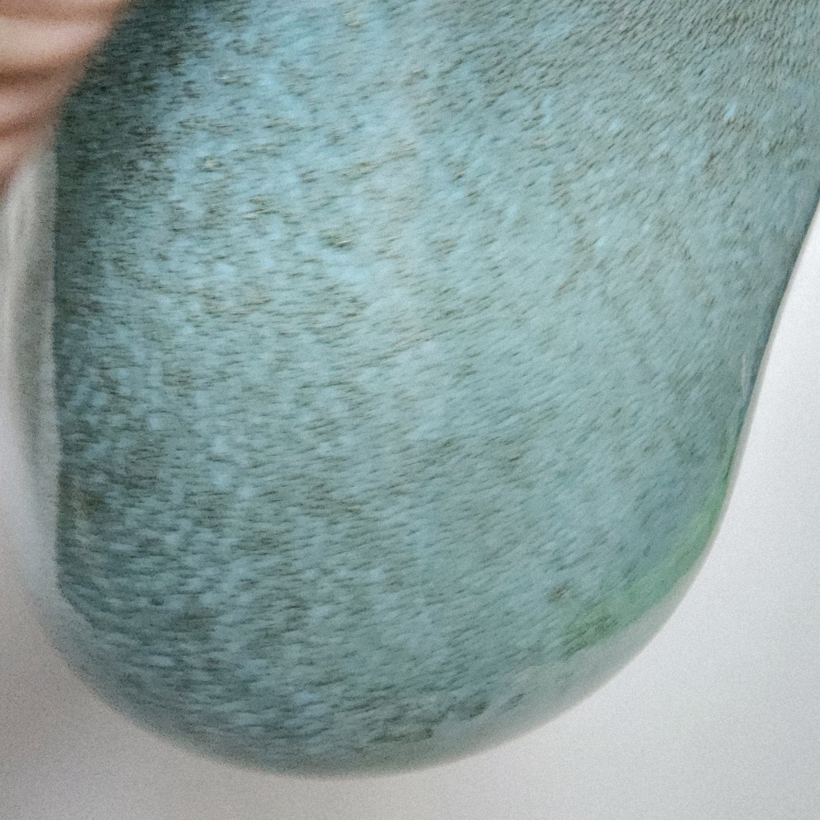 Seafoam Green Bubble Trap Art Glass Vase Hand Blown Square Vessel