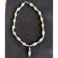 Vintage JADE Sterling Silver 925 Twisted Beaded 15" Statement Necklace