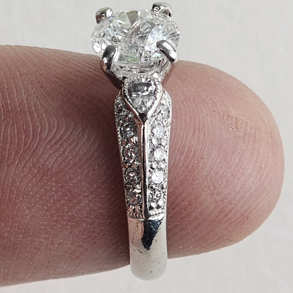 Vintage .900 Platinum Natural Diamond Wedding Set 1.00ct Center Stone 8.2g