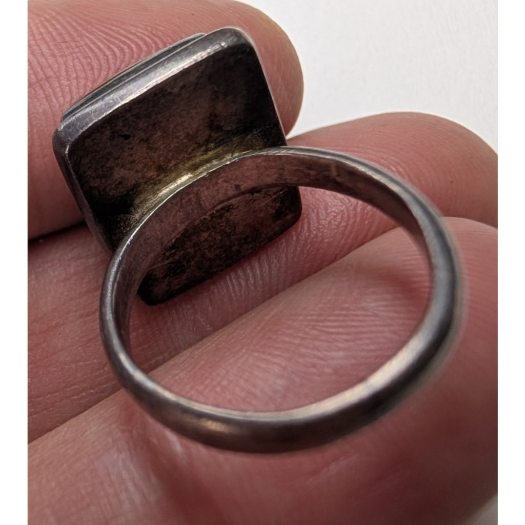 Tigers Eye Rectangle Sterling Silver 925 Ring Size 6 Vintage
