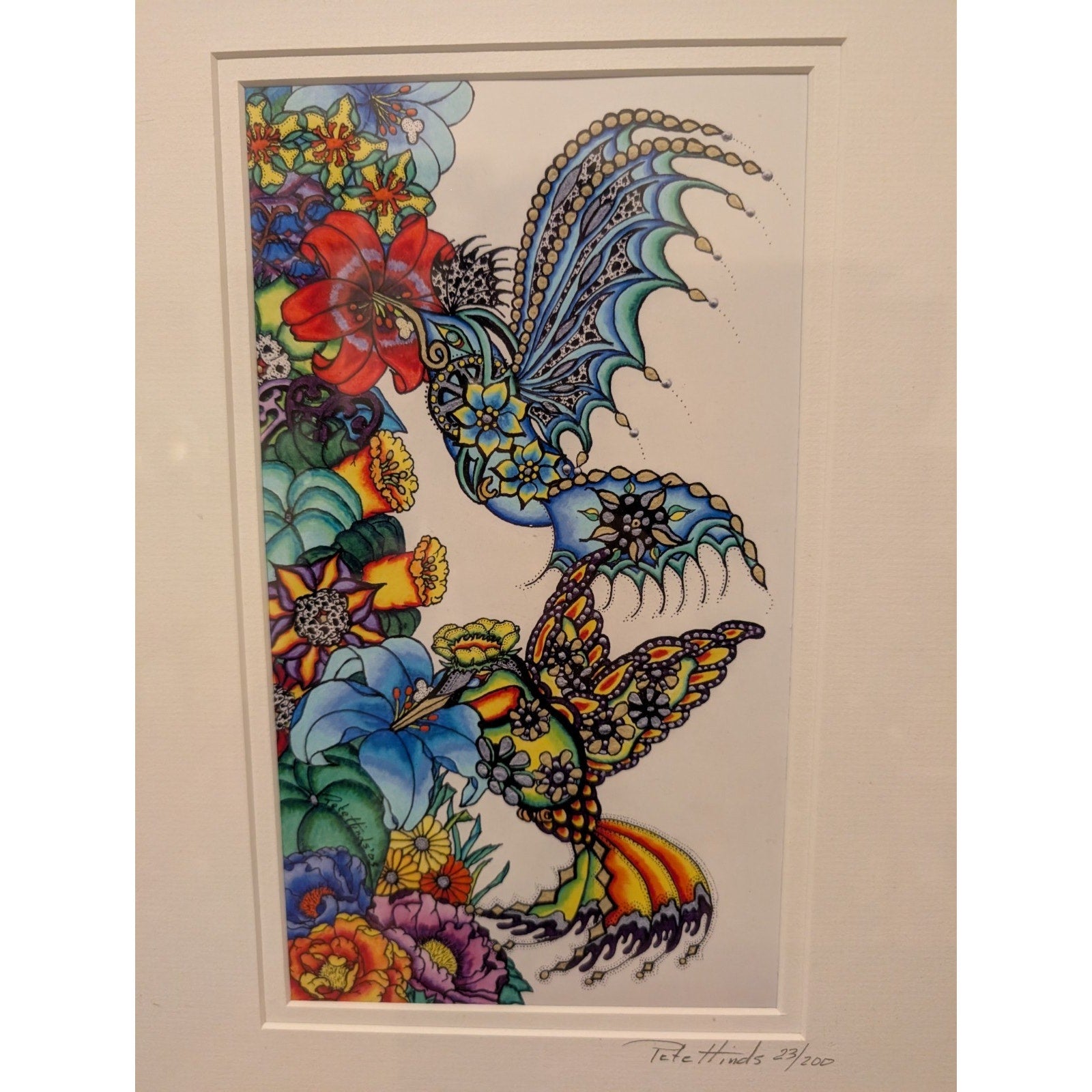 Pete Hinds Limited Edition Hummingbird Print – Signed & Pete Hinds23/200 Framed