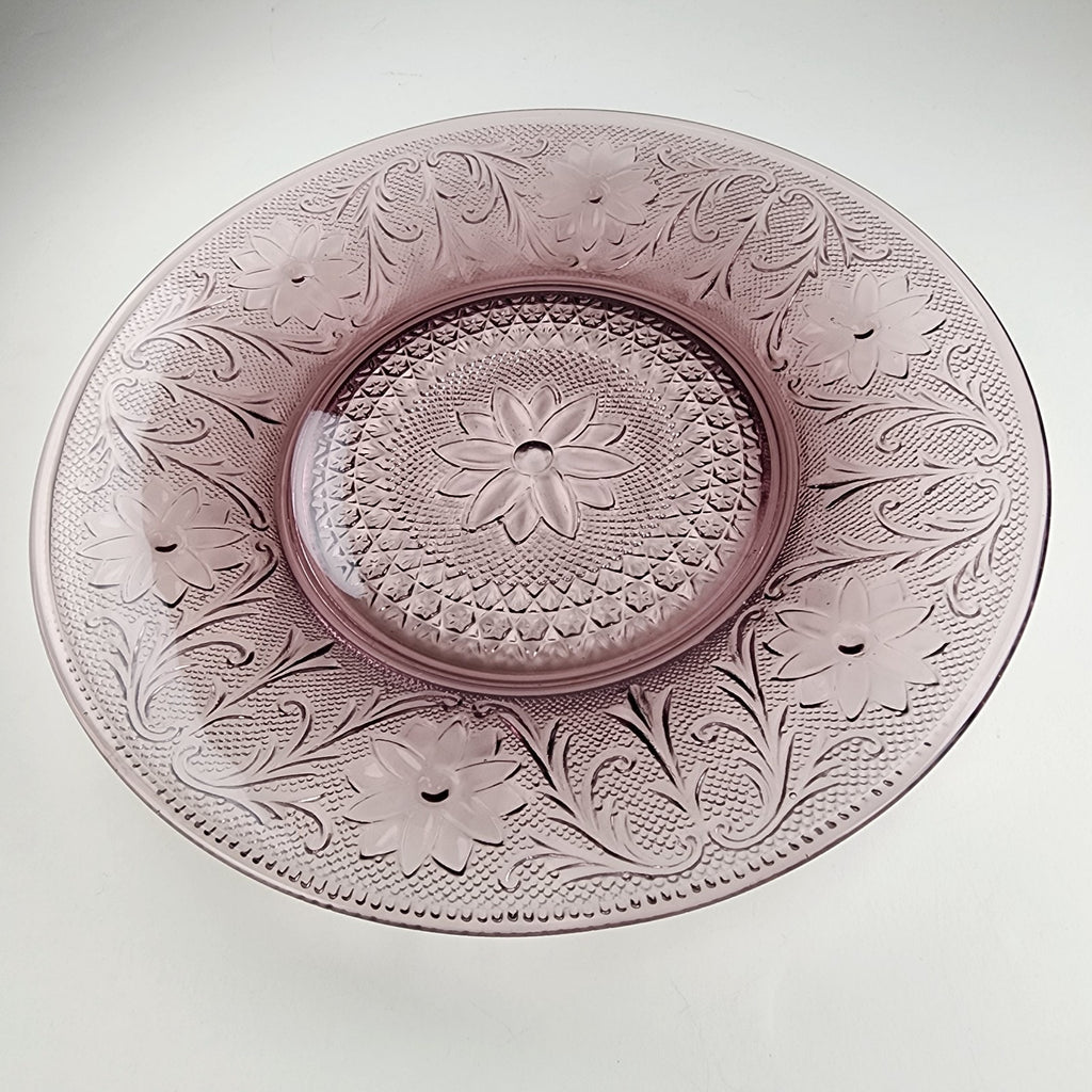 10 1/2" Amethyst Purple Plum Tiara Glass Salad Dessert Plate Set of 2