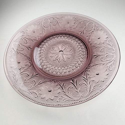 10 1/2" Amethyst Purple Plum Tiara Glass Salad Dessert Plate Set of 2