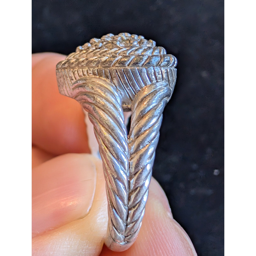 Judith Ripka Sterling Silver 925 Heart Designer Ring Size 9
