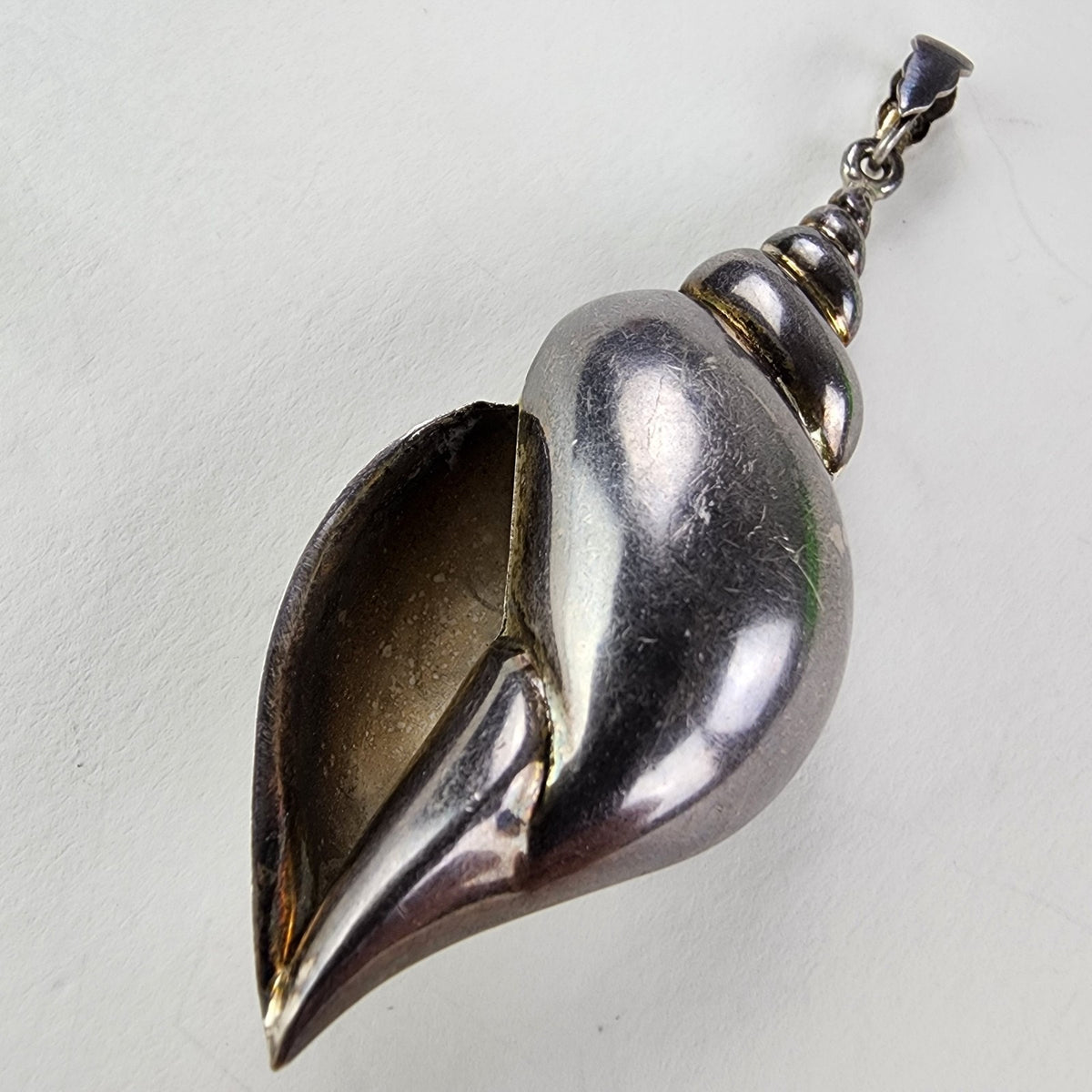 Large Seashell Sterling Silver 925 Pendant Vintage