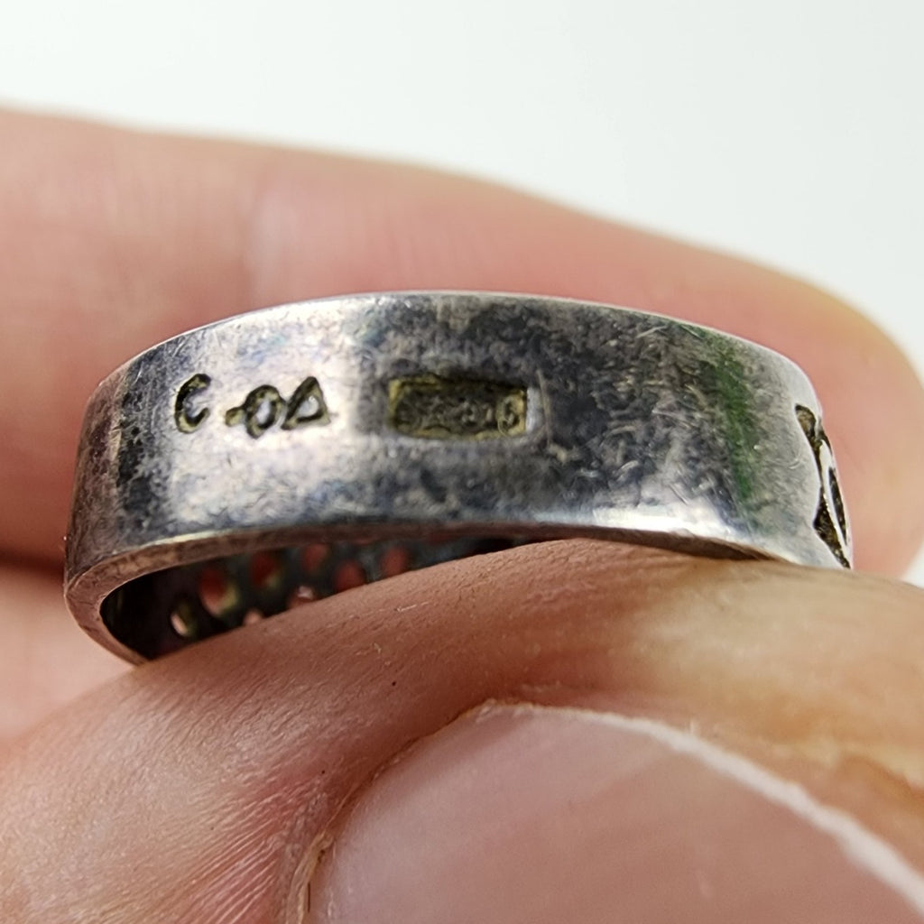 Russian Ruby Men's Ring Size 7 Sterling Silver 916 Vintage Soviet