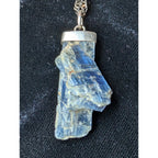 KYANITE Sterling Silver 925 Rough Crystal Pendant with 22" Twisted Rope Chain