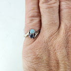 Opal & Mystic Quartz Ring Size 8 1/2 Sterling Silver 925 Vintage