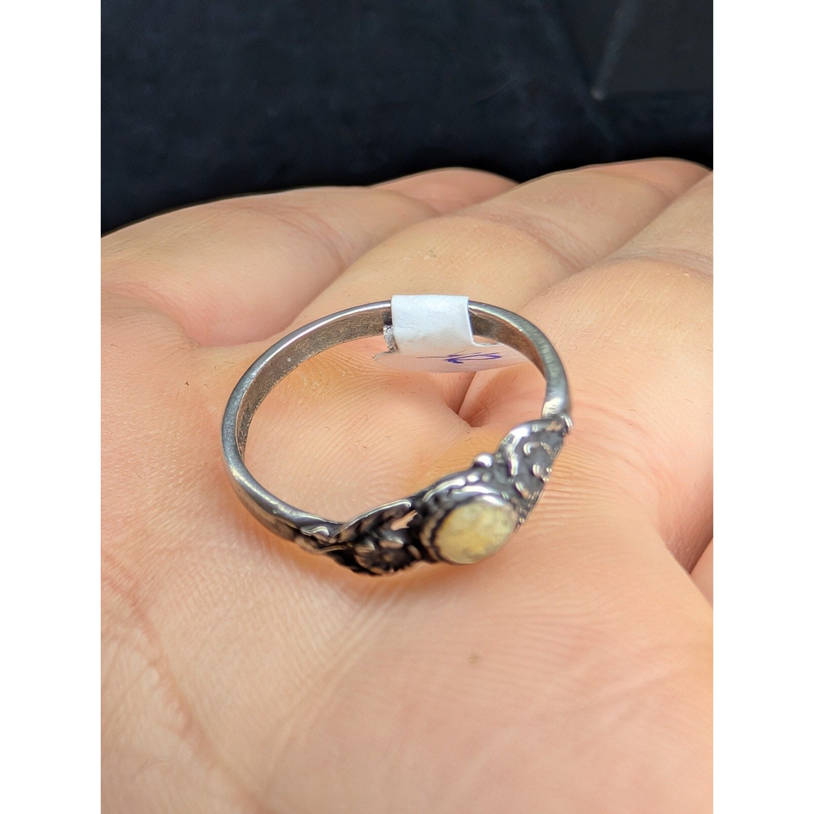Vintage Bali Enamel Ring Sterling Silver 925 - Size 7