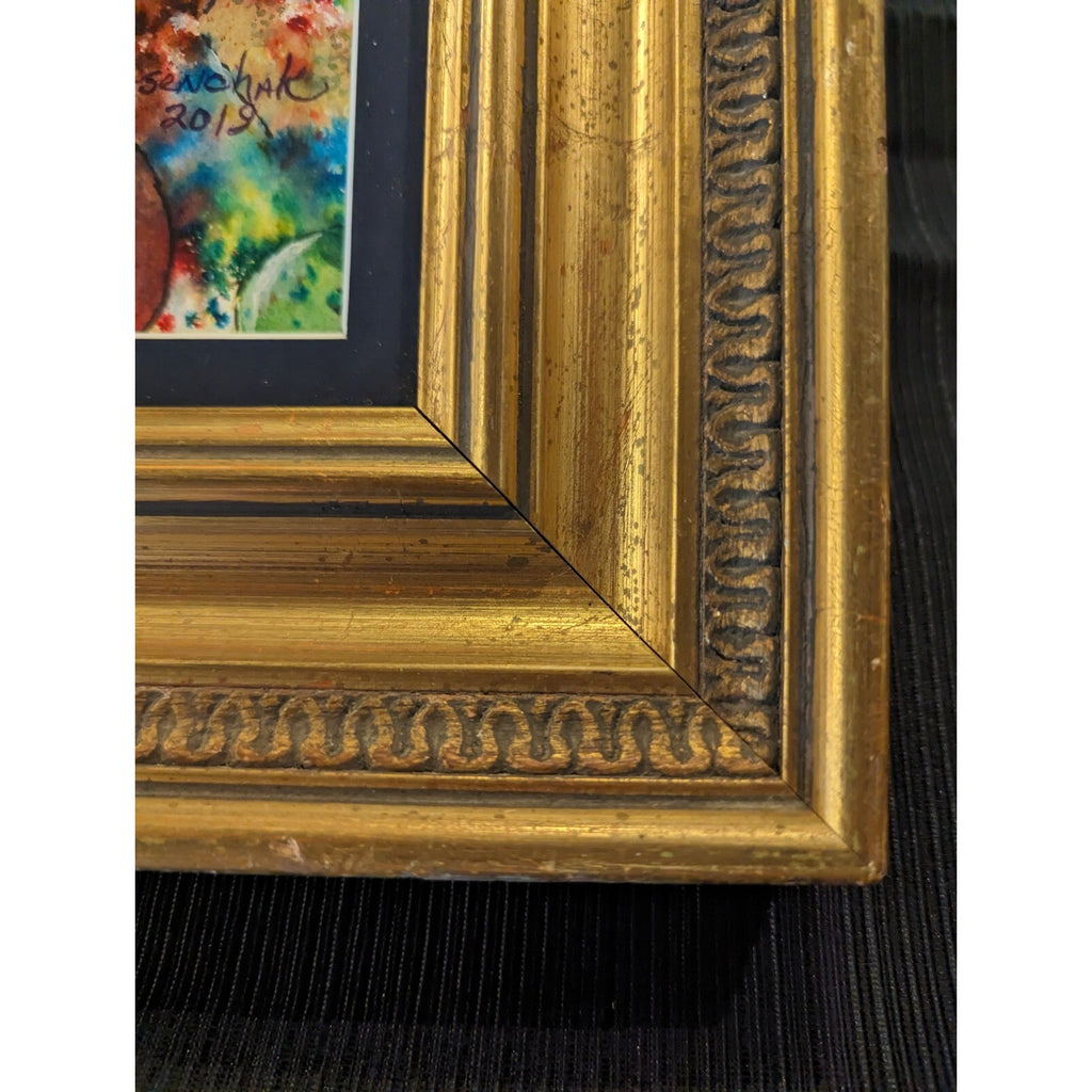 Framed Watercolor & Ink Balloons Popping Painting by Robert Yasenchak 2019