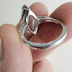 Vintage Marquis Cut CZ Cocktail Ring Size 7 in Sterling Silver 925