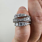 Swarovski Crystal Crossover Band Ring Size 5 1/2 Sterling Silver 925 New