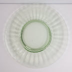 8" Green Depression Glass Scalloped Pattern Plates with Faint UV Glow Set of 2