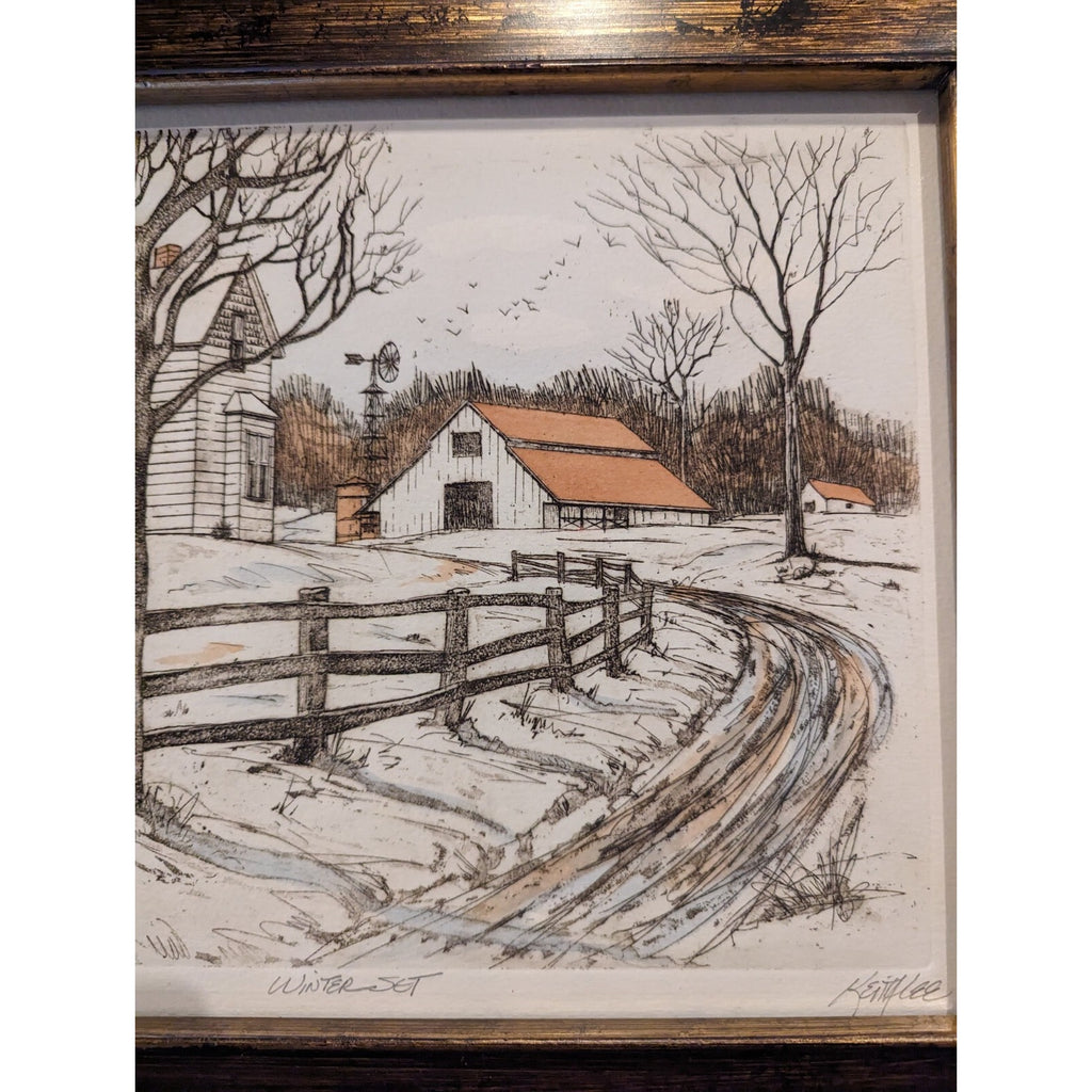 Keith Lee Winter Print Artist Proof Framed MCM Artwork