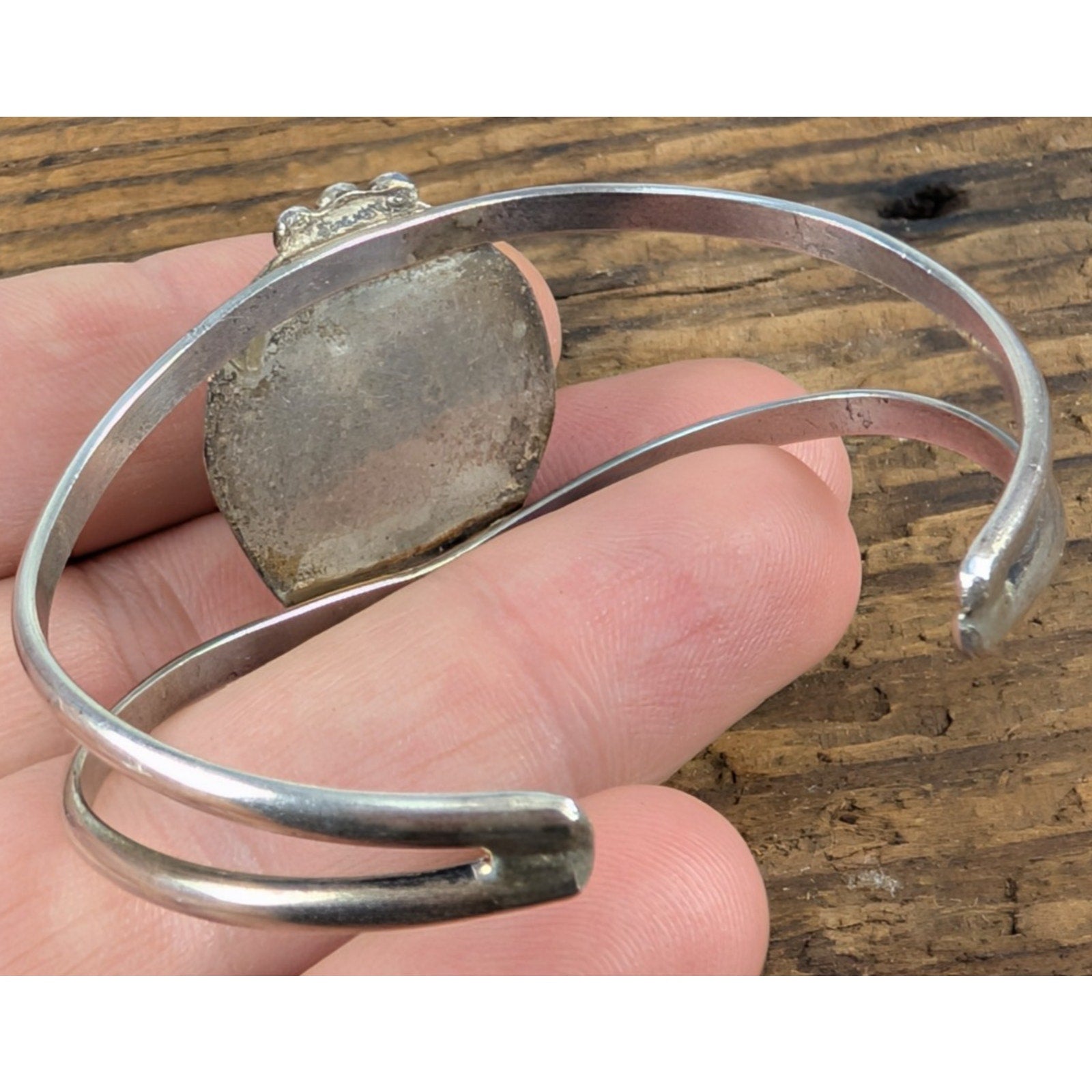 Old Pawn Native TURQUOISE Stamped Sterling Silver 925 Cuff