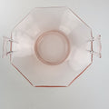 7" Pink Octagon Depression Glass Double Handled Scalloped Bowl