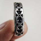Clocks and Colors Retired Square Patterned Ring Size 7 1/2 Sterling Silver 925