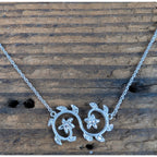 14K White Gold Diamond Accent Floral Vine 16" Necklace by Victoria Cunningham