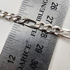 Vintage 22" Figaro 6mm Sterling Silver 925 Chain Necklace 26g Italy