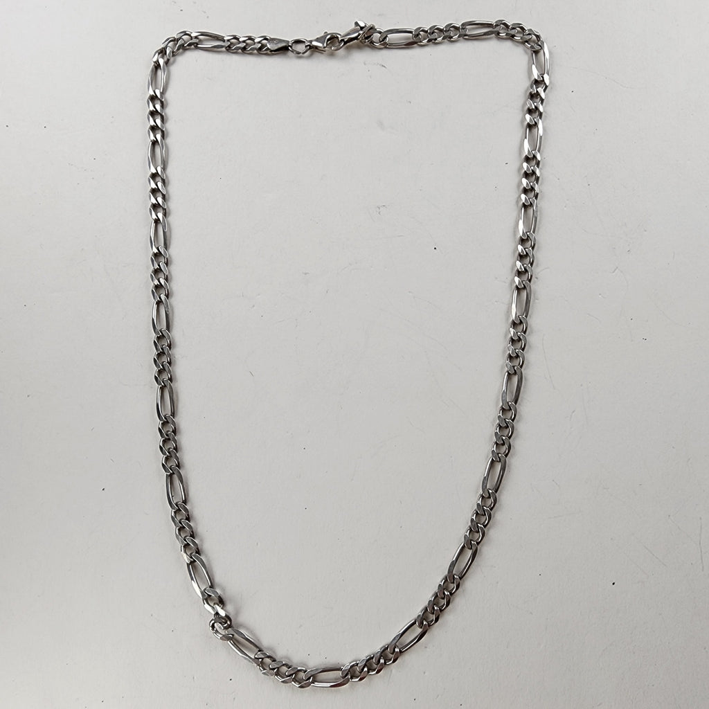 Vintage 22" Figaro 6mm Sterling Silver 925 Chain Necklace 26g Italy