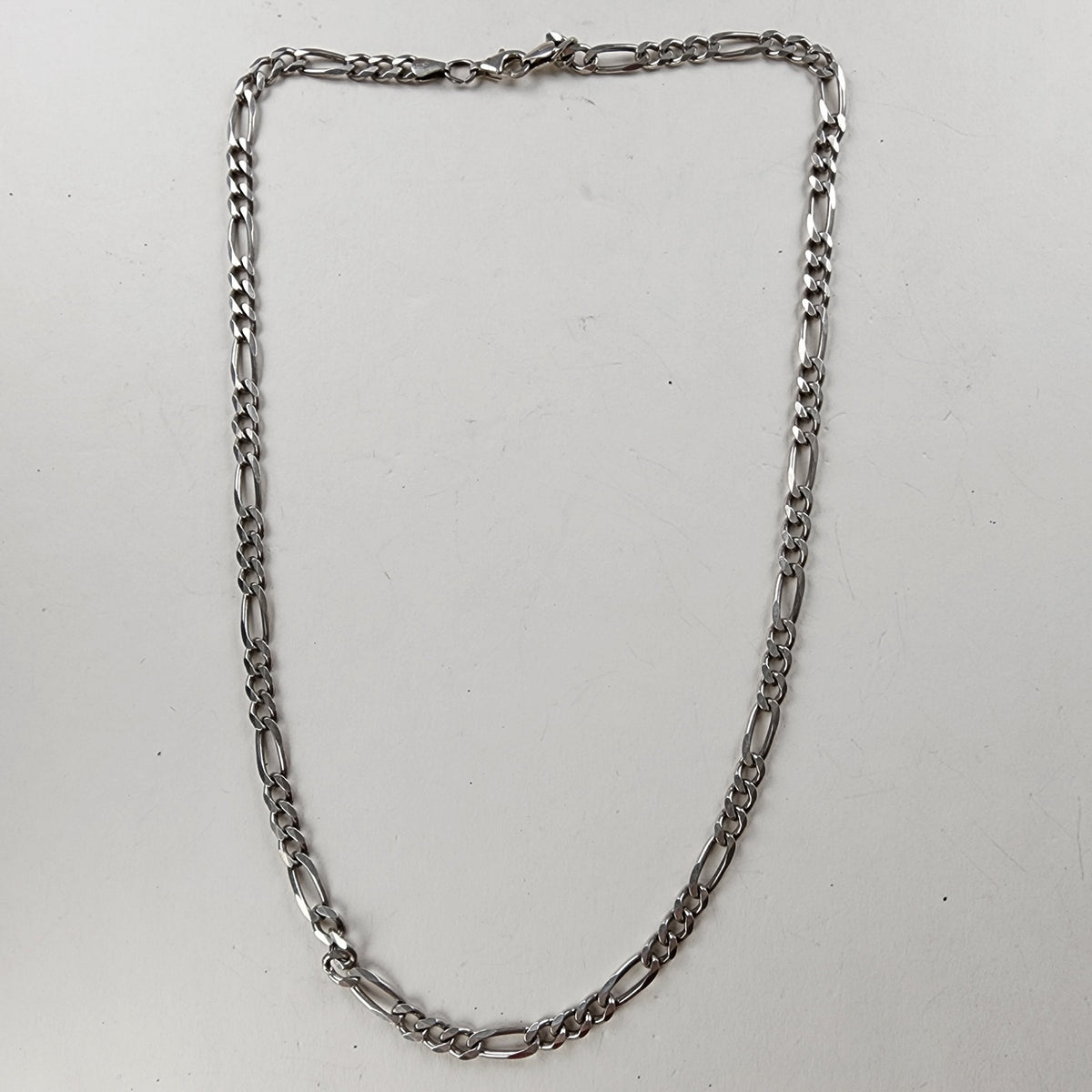 Vintage 22" Figaro 6mm Sterling Silver 925 Chain Necklace 26g Italy